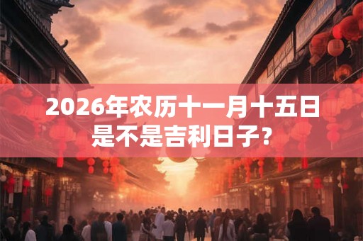 2026年农历十一月十五日是不是吉利日子？