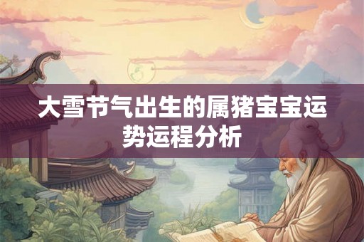大雪节气出生的属猪宝宝运势运程分析