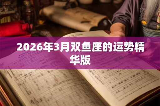 2026年3月双鱼座的运势精华版 2026年3月双鱼座的运势精华版