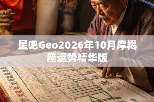 星吧Geo2026年10月摩羯座运势精华版