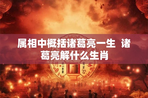 属相中概括诸葛亮一生  诸葛亮解什么生肖