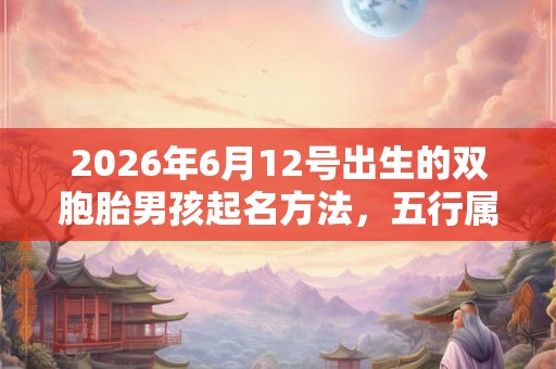 2026年6月12号出生的双胞胎男孩起名方法，五行属什么