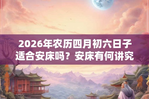 2026年农历四月初六日子适合安床吗?安床有何讲究和忌讳? 2026年农历四月初六日子适合安床吗?安床有何讲究和忌讳?