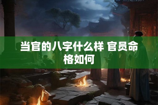 当官的八字什么样 官员命格如何