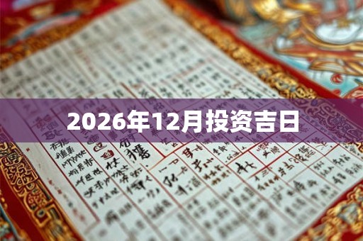 2026年12月投资吉日
