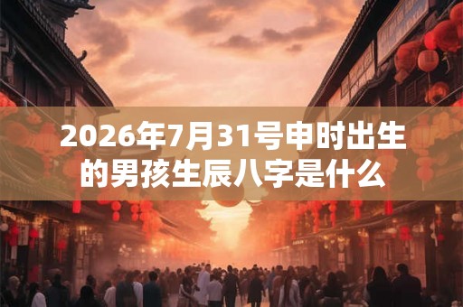 2026年7月31号申时出生的男孩生辰八字是什么