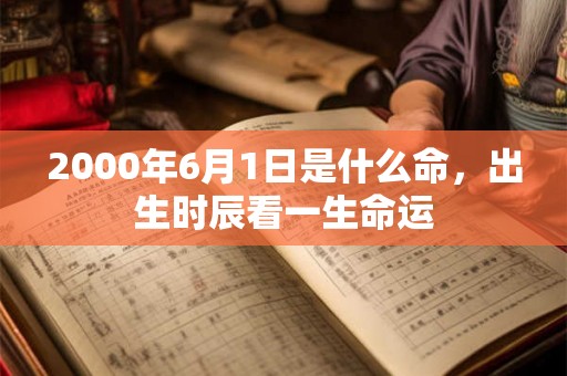 2000年6月1日是什么命，出生时辰看一生命运