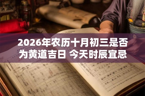 2026年农历十月初三是否为黄道吉日 今天时辰宜忌吉凶