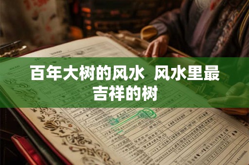 百年大树的风水  风水里最吉祥的树