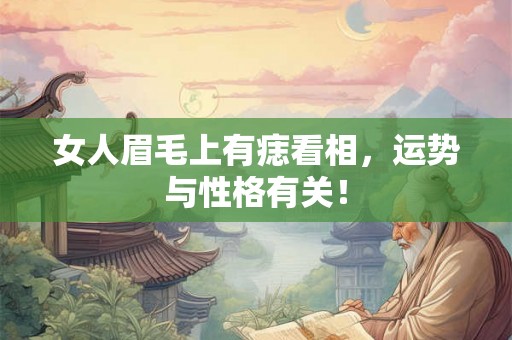 女人眉毛上有痣看相，运势与性格有关！