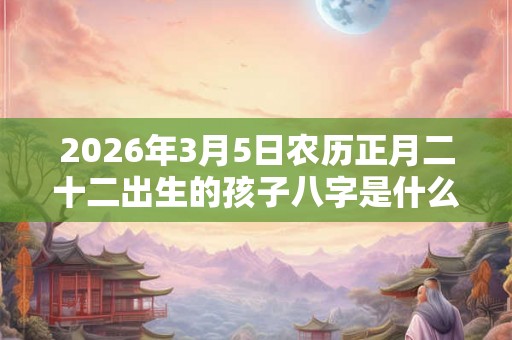 2026年3月5日农历正月二十二出生的孩子八字是什么
