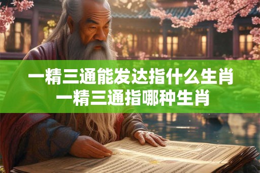 一精三通能发达指什么生肖 一精三通指哪种生肖