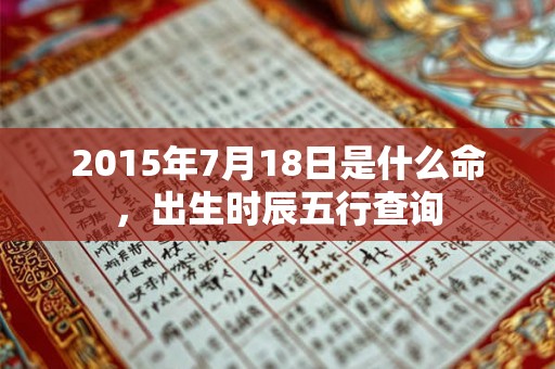 2015年7月18日是什么命,出生时辰五行查询 2015年7月18日是什么命,出生时辰五行查询