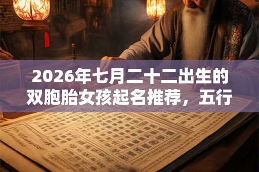 2026年七月二十二出生的双胞胎女孩起名推荐，五行属什么吧