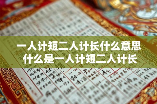 一人计短二人计长什么意思 什么是一人计短二人计长