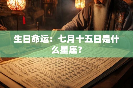 生日命运:七月十五日是什么星座? 生日命运:七月十五日是什么星座?