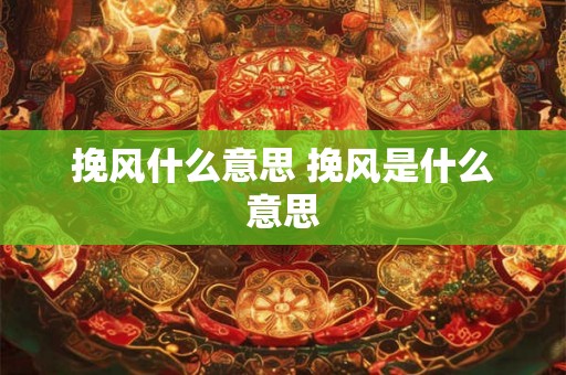 挽风什么意思 挽风是什么意思