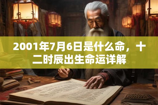 2001年7月6日是什么命，十二时辰出生命运详解