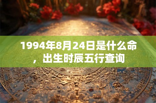 1994年8月24日是什么命，出生时辰五行查询