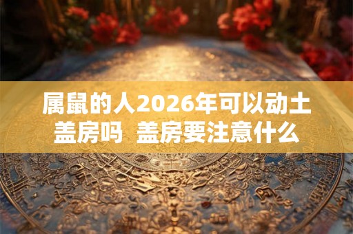 属鼠的人2026年可以动土盖房吗  盖房要注意什么