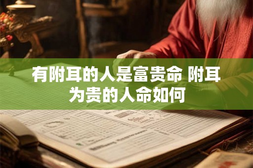 有附耳的人是富贵命 附耳为贵的人命如何