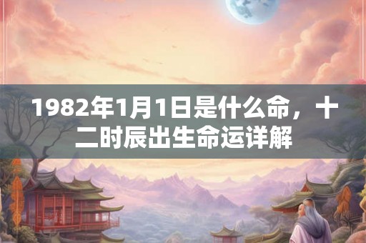 1982年1月1日是什么命，十二时辰出生命运详解