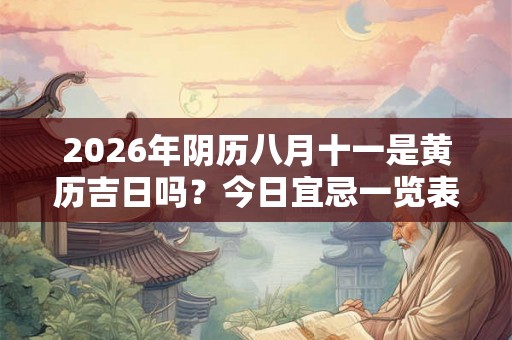 2026年阴历八月十一是黄历吉日吗？今日宜忌一览表