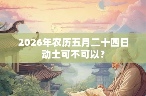 2026年农历五月二十四日动土可不可以？