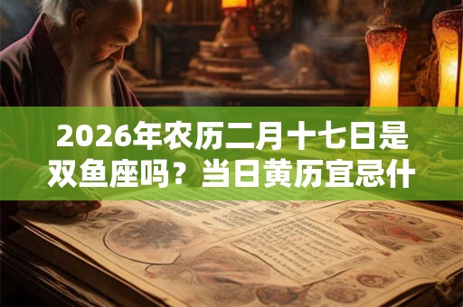 2026年农历二月十七日是双鱼座吗？当日黄历宜忌什么？