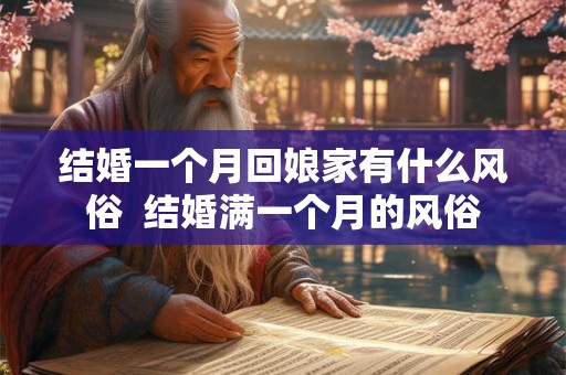 结婚一个月回娘家有什么风俗  结婚满一个月的风俗