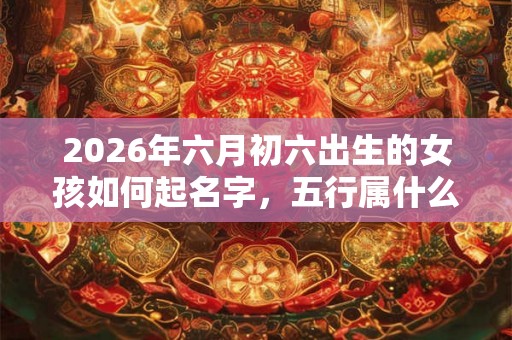 2026年六月初六出生的女孩如何起名字，五行属什么