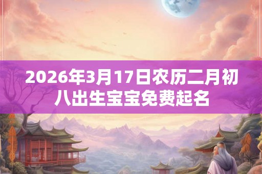 2026年3月17日农历二月初八出生宝宝免费起名