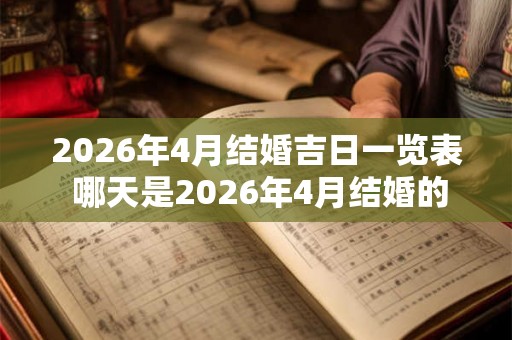 2026年4月结婚吉日一览表 哪天是2026年4月结婚的吉日