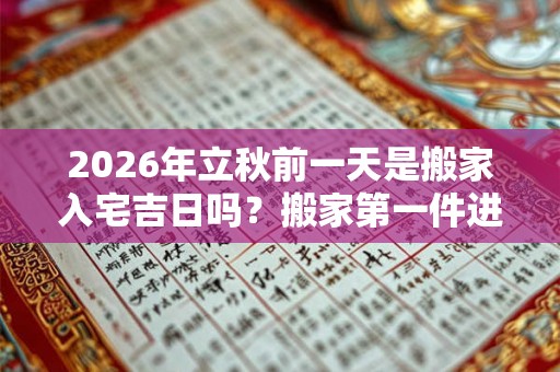 2026年立秋前一天是搬家入宅吉日吗？搬家第一件进门的东西？