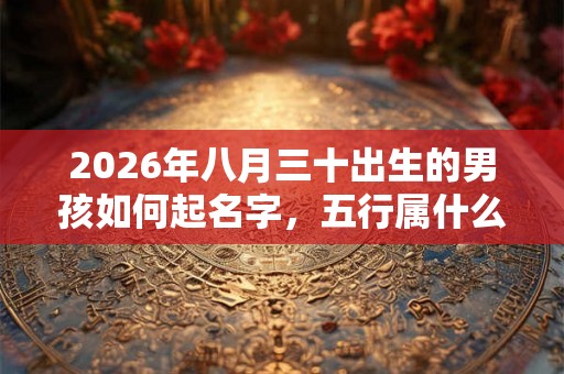 2026年八月三十出生的男孩如何起名字，五行属什么