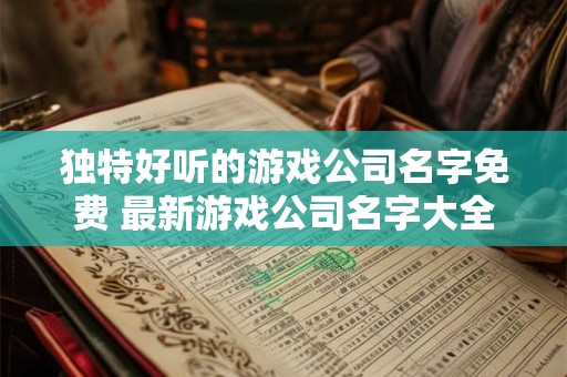 独特好听的游戏公司名字免费 最新游戏公司名字大全