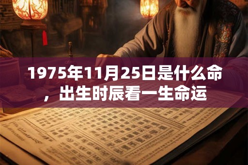 1975年11月25日是什么命，出生时辰看一生命运