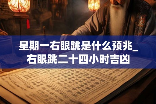 星期一右眼跳是什么预兆_右眼跳二十四小时吉凶