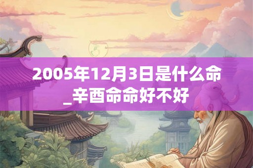 2005年12月3日是什么命_辛酉命命好不好