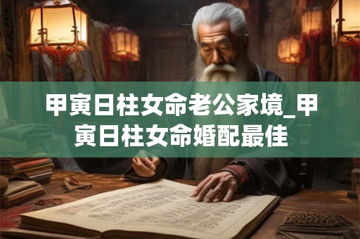 甲寅日柱女命老公家境_甲寅日柱女命婚配最佳