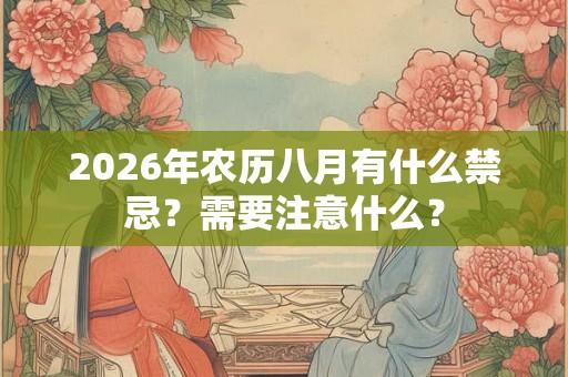 2026年农历八月有什么禁忌?需要注意什么? 2026年农历八月有什么禁忌?需要注意什么?