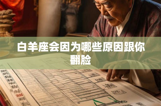 白羊座会因为哪些原因跟你翻脸