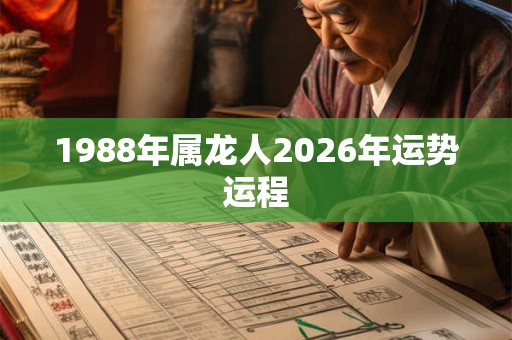 1988年属龙人2026年运势运程 1988年属龙人2026年运势运程