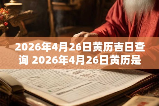 2026年4月26日黄历吉日查询 2026年4月26日黄历是吉日吗 2026年4月26日黄历吉日查询 2026年4月26日黄历是吉日吗