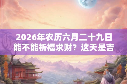 2026年农历六月二十九日能不能祈福求财？这天是吉日吗？