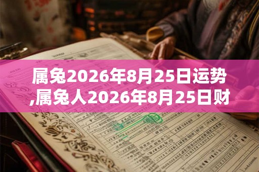 属兔2026年8月25日运势,属兔人2026年8月25日财运,生肖兔2026年8月25日运势