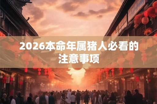 2026本命年属猪人必看的注意事项 2026本命年属猪人必看的注意事项