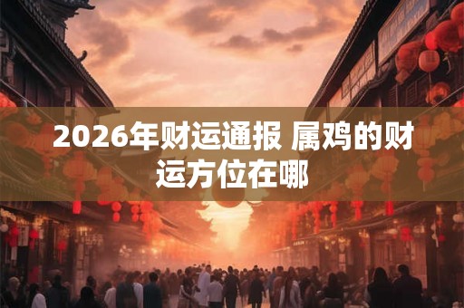 2026年财运通报 属鸡的财运方位在哪