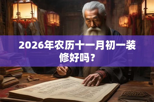 2026年农历十一月初一装修好吗？