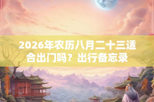 2026年农历八月二十三适合出门吗？出行备忘录